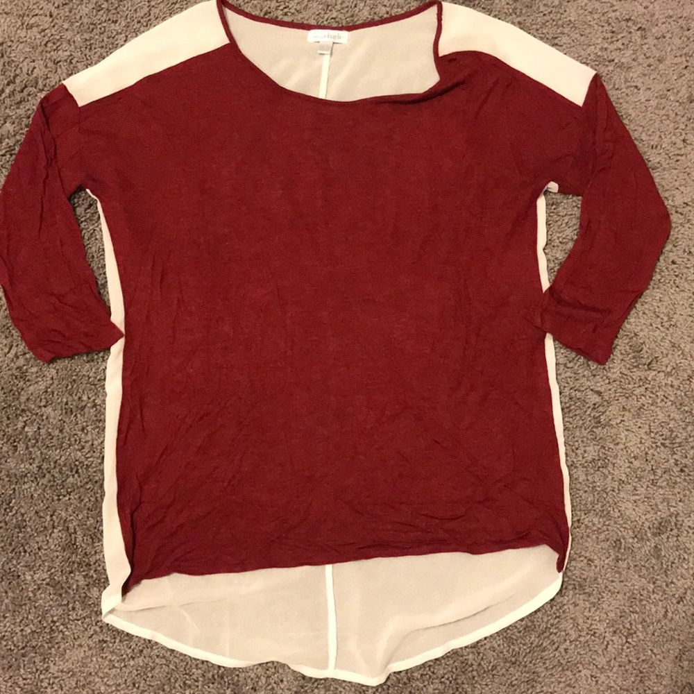 Maroon & white shirt